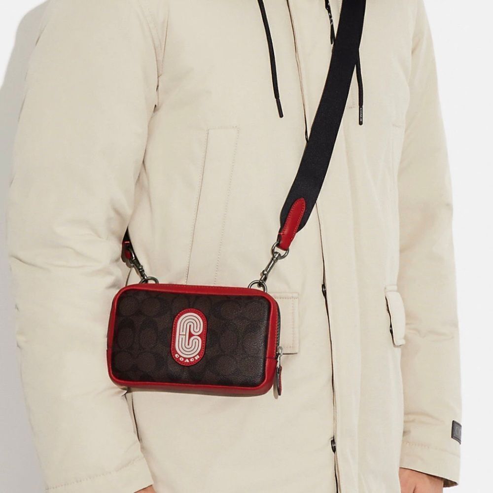 NWT‎ Coach Carrier Phone Crossbody In Colorblock Signature Canvas